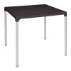 Bolero PP Square 750mm Table with Aluminium Legs Black