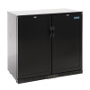 Polar REFRIGERATED Back Bar Cooler Double Solid Hinged Door- Black