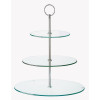 Glass Three Tiered Cake Stand - 280(dia)x340(h)mm