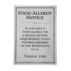 Food Allergy Sign Silver - A4 297x210mm