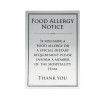 Food Allergy Sign Silver - A5 210x148mm