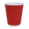 Fiesta Ripple Wall Takeaway Coffee Cups Red 225ml / 8oz x 500