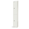 300mm Deep Locker 2 Door (Coin Return) White with Sloping Top (Direct)