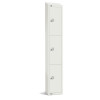 300mm Deep Locker 3 Door Combi Lock) White with Sloping Top (Direct)