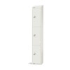 300mm Deep Locker 3 Door Camlock White with Sloping Top (Direct)