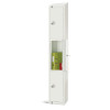 300mm Deep Locker 3 Door Padlock White with Sloping Top (Direct)