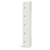 300mm Deep Locker 5 Door (Coin Return) White with Sloping Top (Direct)