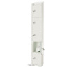 300mm Deep Locker 5 Door Padlock White with Sloping Top (Direct)