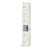 300mm Deep Locker 6 Door Padlock White - 1800x300x300mm (Direct)