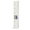 300mm Deep Locker 6 Door Padlock White with Sloping Top (Direct)