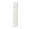 450mm Deep Locker 3 Door (Coin Return) White with Sloping Top (Direct)