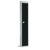 300mm Deep Locker 1 Door Coin Return Black 1950x300mm with sloping top (Direct)