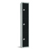 300mm Deep Locker 3 Door (Coin Return) Black - 1800x300x300mm (Direct)