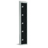 300mm Deep Locker 5 Door Elect Lock Black 1950x300mm with Sloping Top (Direct)