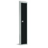 450mm Deep Locker 1 Door Elect Lock Black 1950x300mm with Sloping Top (Direct)