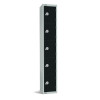 450mm Deep Locker 5 Door Combi Lock) Black 1950x300mm with Sloping Top (Direct)