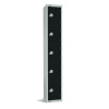 450mm Deep Locker 5 Door (Coin Return) Black - 1800x300x450mm (Direct)