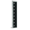 450mm Deep Locker 8 Door Padlock Black - 1950x300mm with sloping top (Direct)
