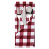 Comfort Gingham Napkin Red/White Polyester - 41x41cm 16x16" (Pack 10)