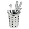 CUTLERY/ S/STEEL CUTLERY HOLDER/DRAINER - BEAKER WITH HOLES- APPROX 5"DIAM X 7" TALL