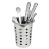 CUTLERY/ S/STEEL CUTLERY HOLDER/DRAINER - BEAKER WITH HOLES- APPROX 5"DIAM X 7" TALL