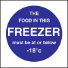 Freezer Temp Sign (Self-Adhesive)