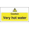 Caution Very Hot Water Sign - Single (Self-Adhesive)