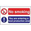 No Smoking/Food Product - 150x275mm (Self-Adhesive)