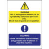 Dangerous Machine/Cleaning Sign (Self-Adhesive)