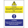 Dangerous Machine/Cleaning Sign (Self-Adhesive)