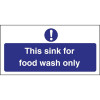Food Wash Only Sign - Single (Self-Adhesive)