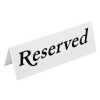 Sign / Plastic reserved table sign - (v shape)Dimensions : 45(H)x 120(W)x 36(D)mm - per pack of 10