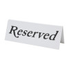 Sign / Plastic reserved table sign - (v shape)Dimensions : 45(H)x 120(W)x 36(D)mm - per pack of 10