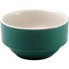New Horizons Coloured Border Green Consomme Bowl Solid 10oz (Box 24) (Direct)
