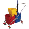 Jantex Dual Bucket Mop Wringer with Frame - 2x20Ltr