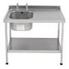 Sissons St/St Sink 1000x600mm L/H Bowl inc taps & R/H Drainer Mini Range(Direct)