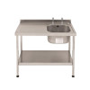 Sissons St/St Sink 1000x600mm R/H Bowl inc taps & L/H Drainer Mini Range(Direct)