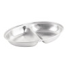dish / S/steel oval serving dishes 8" - 2 compartment - lids sold separate