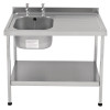 Sissons St/St Sink - 1200mm L/H Bowl inc taps & R/H Drainer Mini Range (Direct)