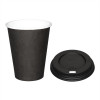 Fiesta Hot Cups Single Wall Black with Black Lid - 228ml (8oz) (Box 1000)