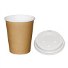 Fiesta Hot Cups Single Wall Kraft with White Lid - 228ml 8oz (Box 1000)