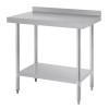Vogue St/St Wall Table with 60mm Upstand - 900Wx600mmL