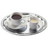 Oval Coffee House Tray Chrome Plated - 30x22cm