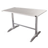 Bolero Rectangular Pedestal Table St/St Top & Alu. Rim - 1200x600mm