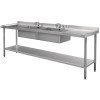 Vogue Double Bowl Sink Double Drainer - 2400mm