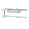 Vogue Double Bowl Sink Double Drainer - 2400mm