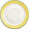 Rio Yellow Large Stand/Saucer Double Well 14.5cm 5 3/4" (Box 36) (Direct)