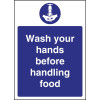 Wash Hands Before Handling Food Sign (Self-Adhesive)