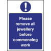 Remove All Jewellery Sign - 200x300mm (Self-Adhesive)