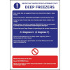 Deep Freezer Guidelines Sign 300x200mm (Self Adhesive)